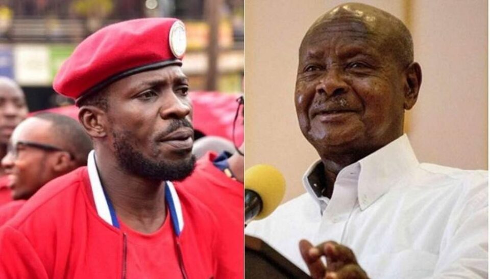 Bobi Wine and Museveni compressed