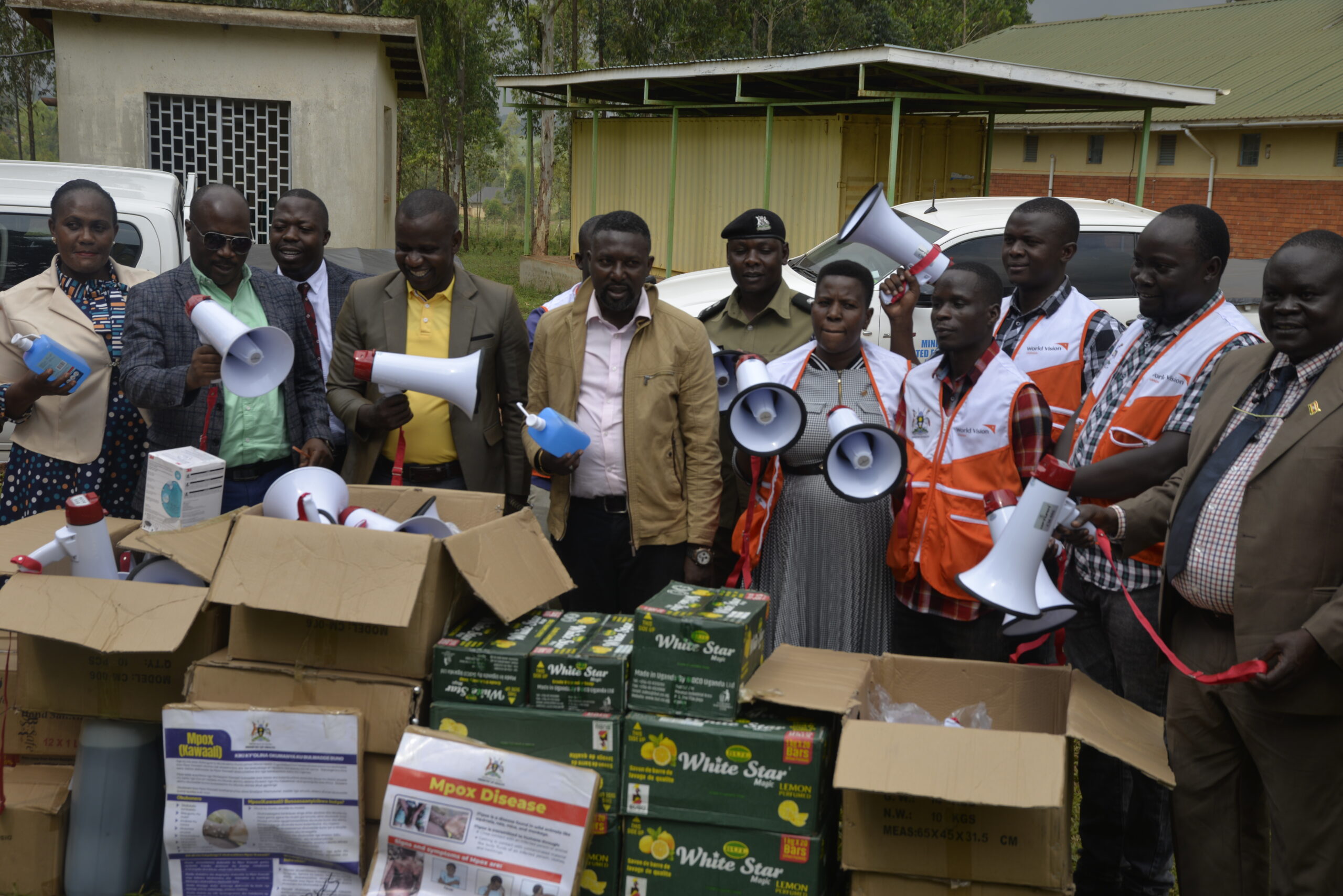 Mayuge district officials receiving material sfrom the World vision team to assist in the Mpox response project 1 scaled