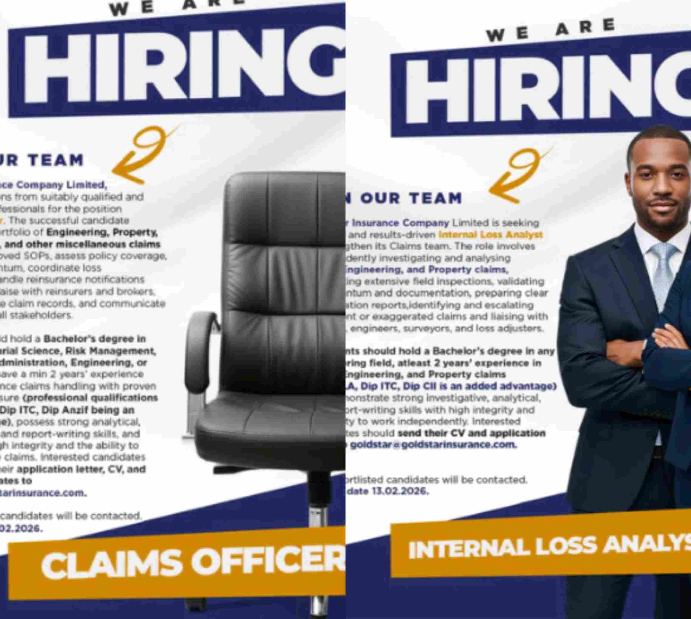 Swift Jobs: Goldstar Insurance Expands Workforce, Hiring Internal Loss Analysts & Claims Officers