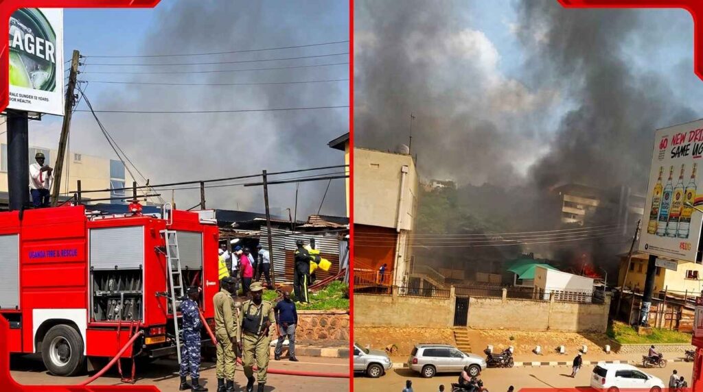 Breaking: Fire Breaks Out At Wandegeya Police Station, Thick Black Smoke Engulfs Kampala Skies